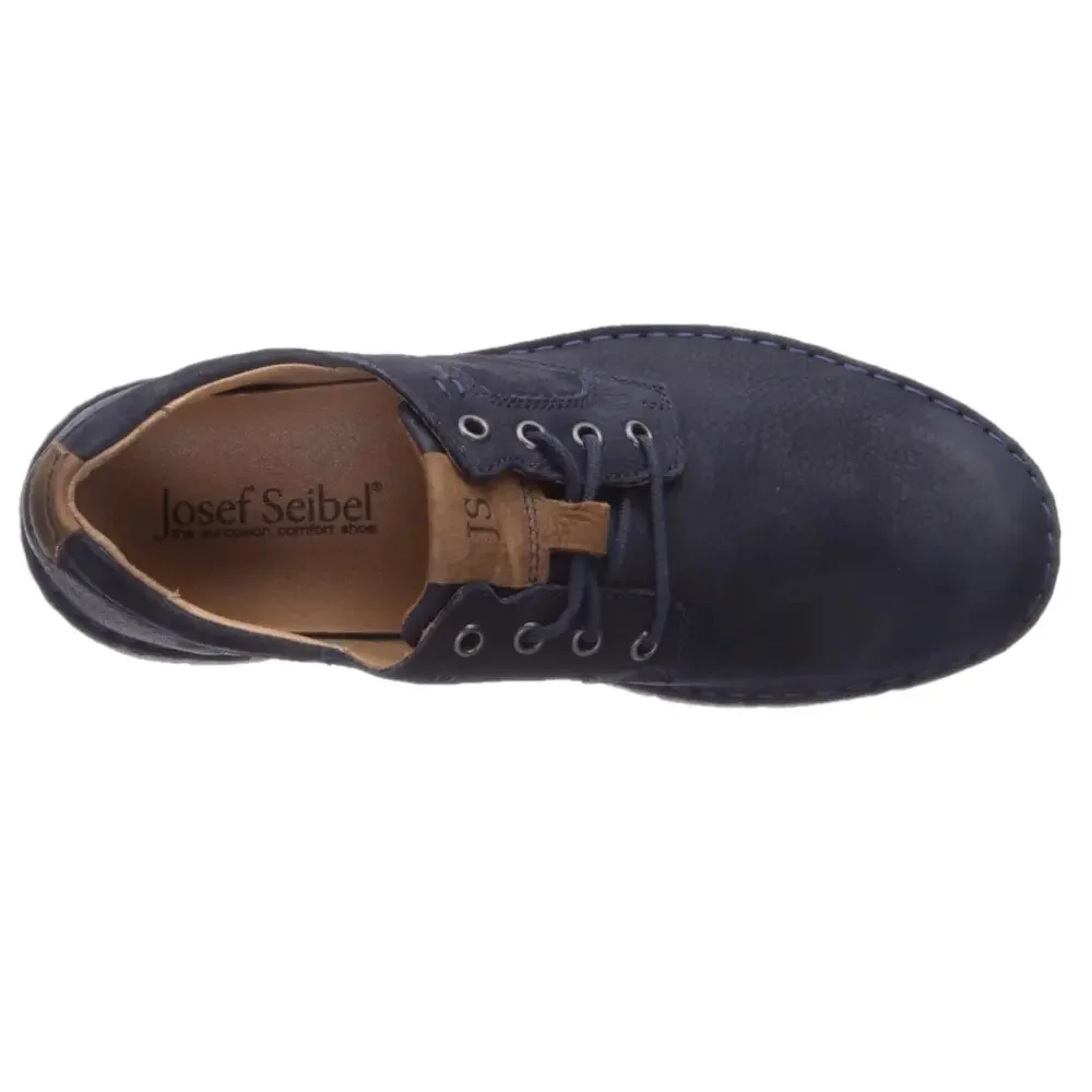 Josef Seibel men’s Ruben navy blue leather oxfords loafers size EU 41 or 9 shoes